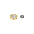 Nickel Plated countersunk Mild Steel Disc - 15/32 in. dia x 1/16 in. thick x 1/8 in.
