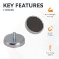 Ceramic Pot Magnet with M5 External Thread - 1-3/8 in. dia x 9/32 in. thick - 10.81lbs Pull