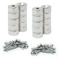 North & South Neodymium Countersunk Magnets & Screws Pack - 13/16 in. dia x 3/8 in. thick