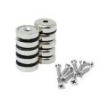 N42 Neodymium Countersunk Pot Magnet - 5/8 in. dia x 3/16 in. thick x 1/8 in. hole - 21.16lbs Pull