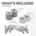 Countersunk Magnets, Steel Discs & Screws Pack - 19/32 in. dia