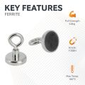 Ceramic Clamping Magnet with M6 Eyebolt - 1-1/4 in. dia - 12.79lbs Pull