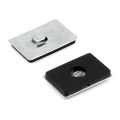Neodymium Magnetic Pad with Hook - 2-9/32 in. x 1-9/16 in. x 9/32 in. thick - 22.05lbs Pull