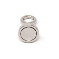 N42 Neodymium Clamping Magnet with M5 Eyebolt - Machine Lathed - 1 in. dia - 54.9lbs Pull