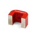 Small Red Alnico Horseshoe Magnet - 1-3/16 in. x 13/16 in. x 13/16 in. 1/8 in. hole - 9.92lbs Pull