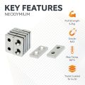 N42 Neodymium Countersunk Rectangular Magnet - 13/16 in. x 3/8 in. x 1/8 in. Hole - 9.26lbs Pull