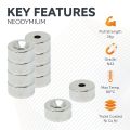 North & South Neodymium Countersunk Magnets & Screws Pack - 3/8 in. dia x 3/16 in. thick