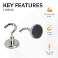 Ceramic Clamping Magnet with M6 Eyebolt - 1-1/4 in. dia - 12.79lbs Pull