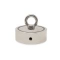 N42 Neodymium Pot Magnet with 1x M12 and 1x M10 Eyebolt + 32.8 feet Rope - 4-9/16 in. dia x 1-1/4 in. - 882lbs Pull