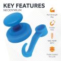 Rubber Coated Neodymium Magnet with Swivel Hook - 1-9/16 in. dia - 4.41lbs Pull - Black