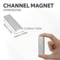 Ceramic Channel Magnet - 3 in. x 15/16 in. x 1/4 in. thick x 5/32 in. hole - 22.05lbs Pull