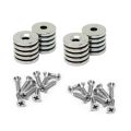 North & South Neodymium Countersunk Magnets & Screws Pack - 19/32 in. dia x 1/16 in. thick