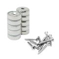 N42 Neodymium Countersunk Pot Magnet - 13/16 in. dia x 9/32 in. thick x 5/32 in. hole - 29.1lbs Pull