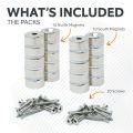 North & South Neodymium Countersunk Magnets & Screws Pack - 13/16 in. dia x 3/8 in. thick