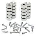 North & South Neodymium Countersunk Magnets & Screws Pack - 19/32 in. dia x 9/32 in. thick