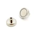 N42 Neodymium Pot Magnet with M5 Thread - 1 in. dia x 11/16 in. tall - 44.1lbs Pull