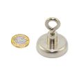N42 Neodymium Clamping Magnet with M6 Eyebolt - 1-1/4 in. dia - 80.25lbs Pull