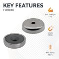 Y30BH Ceramic Pot Magnet - 1-3/8 in. dia x 5/16 in. thick x 3/16 in. hole - 10.81lbs Pull