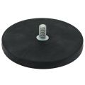 Rubber Coated POS Magnet c/w M8 x 5/8 in. External Thread - 3-3/8 in. dia x 1/3 in. thick