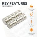 N42 Neodymium Disc Magnet - 13/16 in. dia x 3/8 in. thick - 25.35lbs Pull