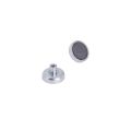 Ceramic Pot Magnet with M4 Internal Thread - 1 in. dia x 9/32 in. thick - 2.21lbs Pull