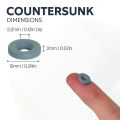 N42 Neodymium PTFE Coated Countersunk Disc Magnet - 3/8 in. dia x 1/16 in. thick x 1/8 in. hole - 2.64lbs Pull (North)