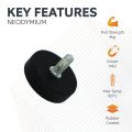 Black Rubber Coated POS Magnet Countersunk with M4 3/8 in. External Thread - 7/8 in. dia x 1/4 in. thick