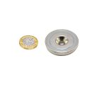 N42 Neodymium Countersunk Pot Magnet - 1-9/16 in. dia x 1/4 in. thick x 1/4 in. hole - 141.12lbs Pull