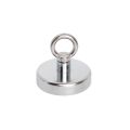 Ceramic Recovery Magnet with M10 Eyebolt - 3-5/32 in. dia x 2-3/4 in. tall - 132.3lbs Pull