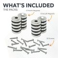 North & South Neodymium Countersunk Magnets & Screws Pack - 13/16 in. dia x 3/16 in. thick