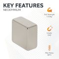 N42 Neodymium Rectangular Magnet - 13/16 in. x 13/16 in. x 3/8 in. thick - 31.31lbs Pull