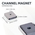 Ceramic Channel Magnet - 1 in. x 1 in. x 1/4 in. thick x 1/8 in. hole - 13.45lbs Pull