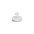 Ceramic White Painted Clamping Magnet with M4 Hook - 1-9/16 in. dia - 22.49lbs Pull