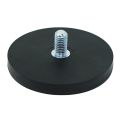 Black Rubber Coated POS Magnet c/w M8 x 5/8 in. External Thread - 2-9/16 in. dia x 1/3 in. thick