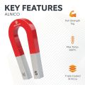 Traditional Alnico Horseshoe Magnet - 3 in. x 1-9/16 in. x 5/16 in. - 2.21lbs Pull