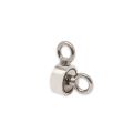 N42 Neodymium Pot Magnet with 2x M8 Eyebolts - 1-7/8 in. dia x 11/16 in. thick - 176.4lbs Pull