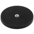 Black Rubber Coated POS Magnets Countersunk with M6 Boss Thread (Flush x 1/4 in. deep) - 3-3/8 in. dia x 5/16 in. high - 92.61lbs Pull