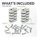 North & South Neodymium Countersunk Magnets & Screws Pack - 19/32 in. dia x 9/32 in. thick