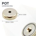 N42 Neodymium Countersunk Pot Magnet - 1-3/8 in. dia x 5/16 in. thick x 3/16 in. hole - 97.02lbs Pull