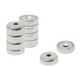 N42 Neodymium Countersunk Pot Magnet - 1 in. dia x 5/16 in. thick x 3/16 in. hole - 57.33lbs Pull
