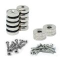 Neodymium Pot Magnets, Steel Discs & Screws Pack - 5/8 in. dia