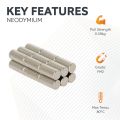 N42 Neodymium Rod Magnet - 1/8 in. dia x 1/4 in. thick - 0.85lbs Pull