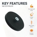 Rubber Coated POS Magnet c/w M6 Boss Thread - 2-9/16 in. dia x 1/3 in. high - 48.51lbs Pull