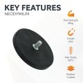 Rubber Coated POS Magnet c/w M8 x 5/8 in. External Thread - 3-3/8 in. dia x 1/3 in. thick