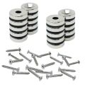 North & South Neodymium Countersunk Magnets & Screws Pack - 13/16 in. dia x 3/16 in. thick