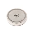 N42 Neodymium Pot Magnet with M8 Internal Thread - 2-1/4 in. dia x 19/32 in. thick - 306.5lbs Pull
