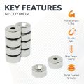 N42 Neodymium Countersunk Disc Magnet - 19/32 in. dia x 9/32 in. thick x 5/32 in. Hole - 12.56lbs Pull