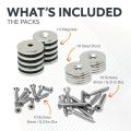 Countersunk Magnets, Steel Discs & Screws Pack - 13/16 in. dia
