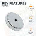 Y30BH Ceramic Countersunk Pot Magnet - 1-9/16 in. dia x 5/16 in. thick x 3/16 in. hole - 24.26lbs Pull