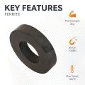 Y30BH Ceramic Ring Magnet - 1-7/8 in. O.D x 1 in. I.D x 3/8 in. thick - 8.82lbs Pull